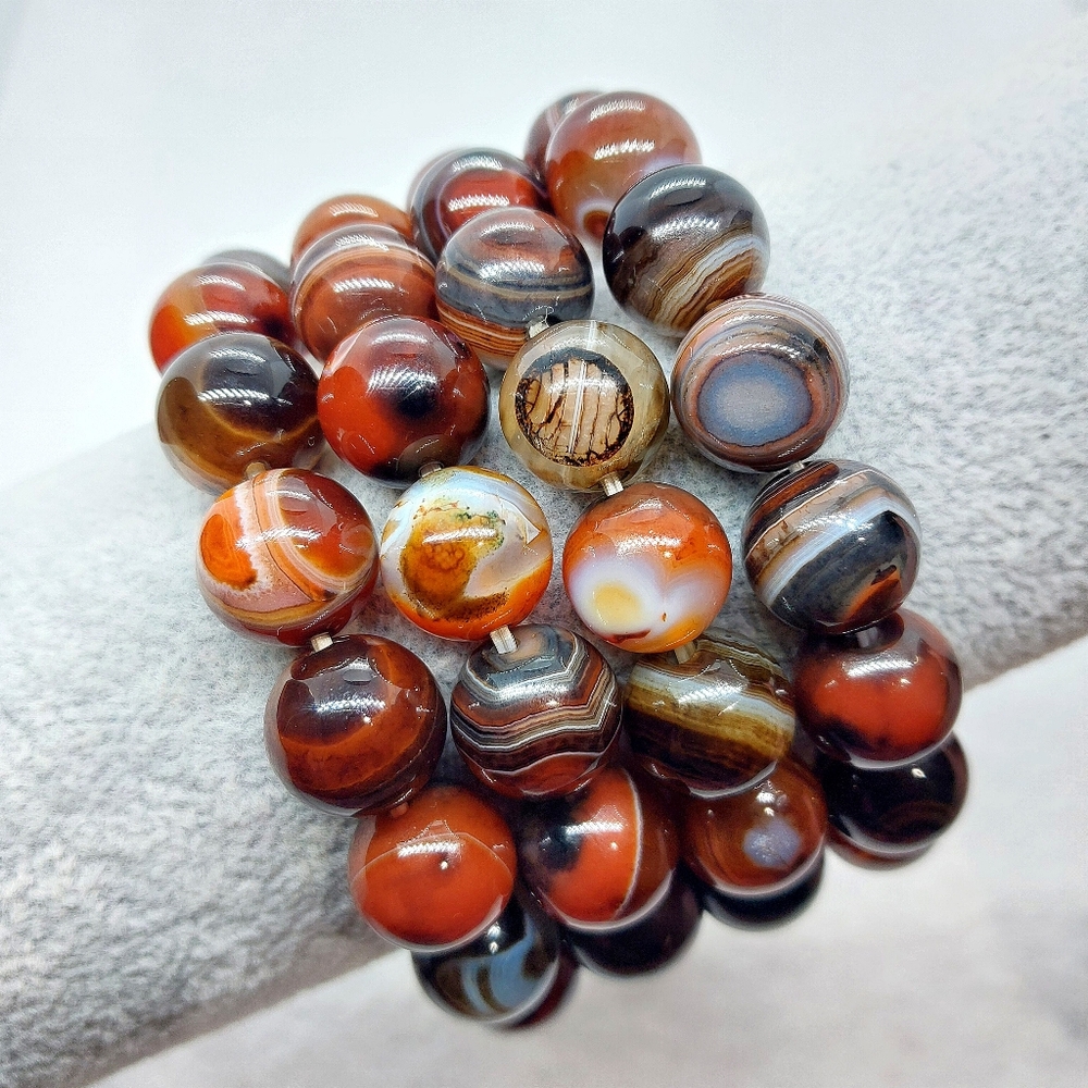 🖤 12mm Sardonyx "Natural" Agate Bracelets